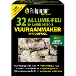 Fulgurant Vuuraansteker in houtwol - Aanmaak voor alle types vuren - Prijs per verpakking ( 32 stuks)