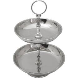 Fruitstandaard 35x15,5x13,5cm 2-tier zilver