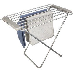 Premium elektrisch droogrek met verwarming - elektrisch wasrek - verwarmd droogrek - 95 x 63 x 74 cm - geborsteld aluminium