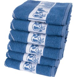 Twentse Damast Keuken Handdoeken - Hollandse Designs - Katoen - Keukendoeken Set - 6 stuks - 50x55 cm - Holland Blauw