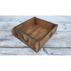 Dubbele Steenmal - Vierkant - Hout/Metaal - Metalen Handvaten - 32 x 30 x 9 cm
