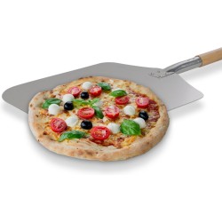 BIKO - Luxe Pizzaschep - Houten handvat - Vierkant - RVS