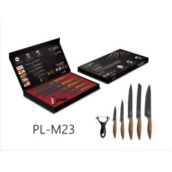 Platinum - 6-Delige Luxe Messenset - RVS - PL-M23 - Hout handvat