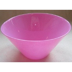 Schaal 4 stuks, gekleurd glas: licht pink, rond 17 cm, hoogte 10,5 cm