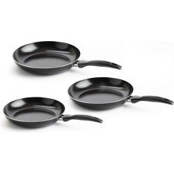 VitaVerde Expert koekenpannenset Ø 20cm + Ø 24cm + Ø 28cm - zwart - inductie - PFAS-vrij