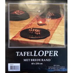 Tafelloper nylon organza met luxe afgewerkte brede rand - 40 cm bij 230 cm tafelkleed transparant geel tafeldecoratie