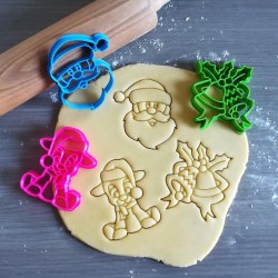 Koekjesvorm | 3-delige set | Kerstmis | Kerstman - Kerstklokken - Rudolf | Cookie cutter | Uitsteekvorm | Bakvorm | 8cm