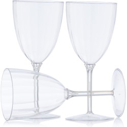 Decorline - 48 wijnglazen van premium kunststof, transparant, herbruikbare cocktailglazen voor bruiloften en feestjes, 200 ml.