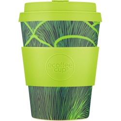 Ecoffee Cup Bloodwood PLA - Koffiebeker to Go 350 ml - Limoen Groen Siliconen