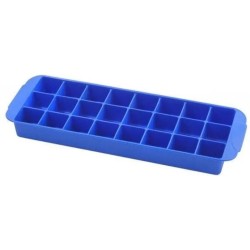 1 x Ijsblokjes - ijsklontjes vormen - IJsblokjesvorm - Herbruikbaar - 24 ijsblokjes - IJsblokjesmaker rubber 26x8,5x2,5cm blauw