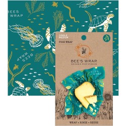 Bee's wrap - single medium Ocean - Duurzaam Lunch Verpakken - Eco Alternatief Voor Boterhamzakjes En Folies