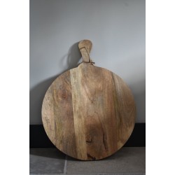 By Mooss - Luxe Tapasplank -Hapjesplank - Snijplank - Broodplank - Kaasplank - Serveerplank - Mango hout Ø 50 x 65 cm.