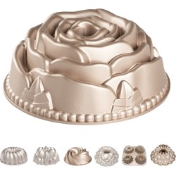 Erreke Cakevorm, Non Stick en zeer Duurzaam Gegoten Aluminium, Rose Goud Gebakvorm, 24cm Diameter Taartvorm, 2 Liter Inhoud, Cake Vorm (Rose)