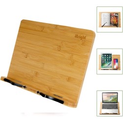 iBright houten Bamboe boekenstandaard - Boekenhouder - iPad Standaard/Tablet Standaard - 34x24 CM