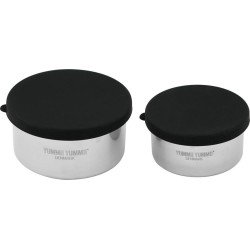 Yummii Yummii - Bento Kruiden/Dressing Containers - Bakjes To Go - Rond - set van 2 - 220ml / 400ml - RVS