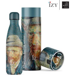 IZY Bottles x Van Gogh Museum - Zelfportret | 500 ML | Thermosfles | Drinkfles | Waterfles | Schoolfles | Isoleerfles | Beker | Drinkbeker | Koud | Warm | Fles | Back to School |  500ml