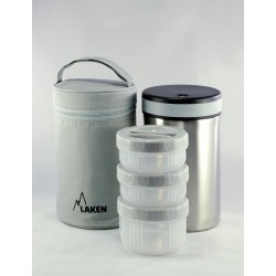 Food Container Thermos 1,5 Liter Laken GEÏSOLEERDE ROESTVRIJ STALEN THERMOS VOOR VOEDSEL, MET 3 BINNENCONTAINERS