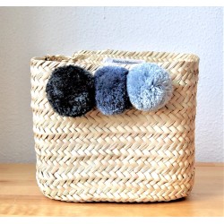 Fatimamorocco.nl  Pom pom square mini box Gray