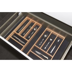 Culinorm Bestekbak - Besteklade - incl. antislipmat met 2 houten cassettes - 85 cm breed x 47 cm diep