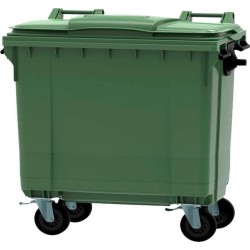 4 wiel container 660 liter groen