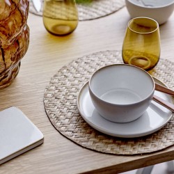 Södahl Herringbone placemat rond - D 35 cm - zeegras - naturel