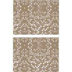 10x stuks retro stijl beige placemats van vinyl 40 x 30 cm - Antislip/waterafstotend - Stevige top kwaliteit