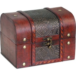 Brynnberg® Houten Schatkist Boomstamkist Vintage Look, 22x14x14cm, Massief Bruin, Koloniale Stijl, Boeren- of Piratenkist, Geldkist