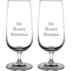 Bierglas op voet gegraveerd - 41cl - De Beste Bomma-De Beste Bompa