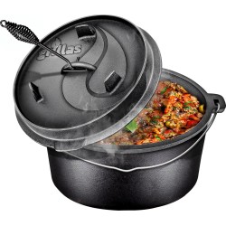 Coazy Grillas 13.6L | Dutch Oven | BBQ Gietijzeren pan met deksel | Barbecue Petromax | Braadpan |