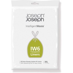 Afvalzak, IW6, Transparant, 30 L, 20 Stuks - Joseph Joseph | Intelligent Waste