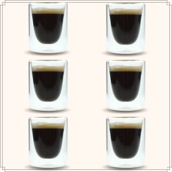 OTIX Espresso Glazen - Set van 6 - Kopjes - Dubbelwandig - Glas - 80ml - 5.5 x 7.5 cm - Koffiekopjes