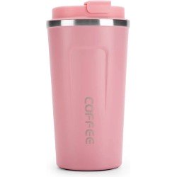 Koffiebeker To Go - Thermosbeker - RVS - Reisbeker - 380 ML - Roze