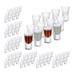 96x shotglazen - borrelglaasjes - 4 cl - glas - likeur - feest - set