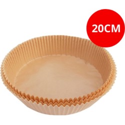 Heteluchtfriteuse Wegwerpbakjes 100 Stuks - 20cm - Geschikt Voor AirFryer Wegwerpbakjes - Bakpapier - Wegwerp Bakjes (100stuks!) - Wegwerppapier 100 Stuks - Bakjes - Bakpapier Rond