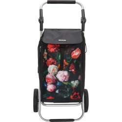 Beagles Alberic Boodschappen trolley - Bloem zwart