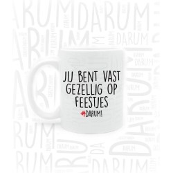 #DARUM! Mok - Gezellig op feestjes - Mok met grappige tekst - Quote