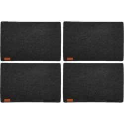 10x stuks rechthoekige placemats met ronde hoeken polyester antraciet 30 x 45 cm - Placemats/onderleggers - Tafeldecoratie