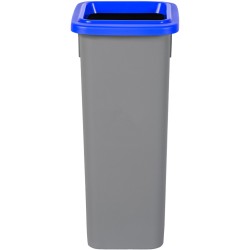 Plafor Fit Bin, Prullenbak voor afvalscheiding - 20L – Grijs/Blauw - met 5 gratis stickers – recycle – afvalbak - vuilnisbak – afvalemmer – afvalscheiding – vuilnisemmer – sorteerafvalemmer – recycling – hygiënisch - kantoor - keuken