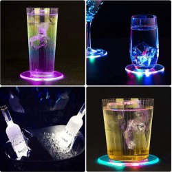 Megatopper Led Sticker - 5 x WIT - 5 X KLEUREN - lichtgevende onderzetter fles - led - bottle light - fles licht - glas verlichting - tafel decoratie - Bar - Cafe