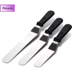 Finnacle - Paletmes - Glaceermes - Zwart - Middel - 3 stuks - Gebogen Spatel