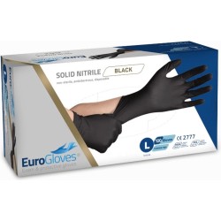 Eurogloves solid nitrile poedervrij zwart L 100 stuks