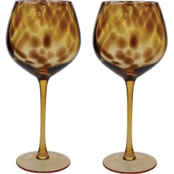 BarCraft Ginglazen met motiefje - set van 2 met schildpadafwerking in geschenkverpakking 550ml