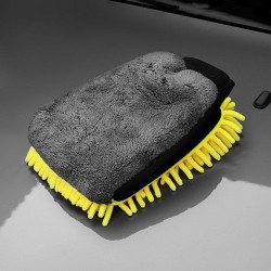 Auto Washandschoen - Waterbestendig - Waterdicht - Geel/Grijs - Microvezelhandschoen