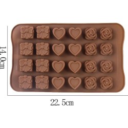 Siliconen chocolade vorm assortiment hart - bloem - cadeau