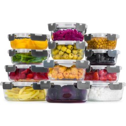 Vershoudbakjes - Meal Prep Bakjes - Diepvriesbakjes - Vershouddoos - Vershoudbakjes Set - Glas - 12 Stuks - BPA vrij - Stosh