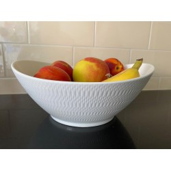 RoFe Fruitschaal – Fruitschaal keramiek – Fruitschaal Wit – Fruitmand – Saladeschaal – Saladeschaal keramiek - Schaal keramiek - 25cm - Moederdag cadeau