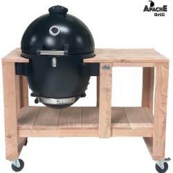 Apache Grill 21 inch Kamado BBQ Egg gemonteerd in Douglas houten meubel