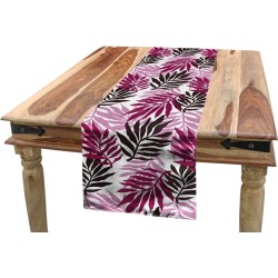 Exotisch Tafelloper, Seal Brown en Baby Pink, Eetkamer Keuken Rechthoekige Loper, 40 x 180 cm, Tropical Forest Theme Form