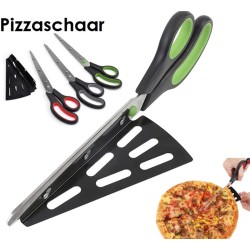 Pizza schaar - pizza snijder - pizza mes - pizza schep - pizza knipper - 2 in 1 - multifunctionele pizza snijder - groen - keukenschaar