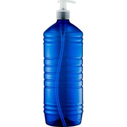 Lege plastic fles 1 liter PET blauw - met transparante pomp - set van 10 stuks - Navulbaar - Leeg